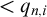 less than q Subscript n comma i