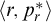 left angle bracket r comma p Subscript r Superscript asterisk Baseline right angle bracket
