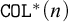 monospace upper C upper O upper L Superscript asterisk Baseline left parenthesis n right parenthesis