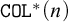 monospace upper C upper O upper L Superscript asterisk Baseline left parenthesis n right parenthesis