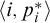 left angle bracket i comma p Subscript i Superscript asterisk Baseline right angle bracket