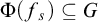 normal upper Phi left parenthesis f Subscript s Baseline right parenthesis subset of or equal to upper G