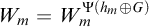 upper W Subscript m Baseline equals upper W Subscript m Superscript normal upper Psi left parenthesis h Super Subscript m Superscript circled plus upper G right parenthesis