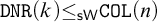 monospace upper D upper N upper R left parenthesis k right parenthesis less than or equals Subscript sans serif s upper W Baseline monospace upper C upper O upper L left parenthesis n right parenthesis