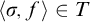 left angle bracket sigma comma f right angle bracket element of upper T