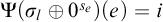 normal upper Psi left parenthesis sigma Subscript l Baseline circled plus 0 Superscript s Super Subscript e Superscript Baseline right parenthesis left parenthesis e right parenthesis equals i