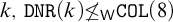 k comma monospace upper D upper N upper R left parenthesis k right parenthesis solidus less than or equals Subscript sans serif upper W Baseline monospace upper C upper O upper L left parenthesis 8 right parenthesis