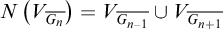 upper N left parenthesis upper V Subscript upper G Sub Subscript n Subscript overbar Baseline right parenthesis equals upper V Subscript upper G Sub Subscript n minus 1 Subscript overbar Baseline union upper V Subscript upper G Sub Subscript n plus 1 Subscript overbar