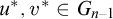 u Superscript asterisk Baseline comma v Superscript asterisk Baseline element of upper G Subscript n minus 1 Baseline