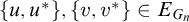 StartSet u comma u Superscript asterisk Baseline EndSet comma StartSet v comma v Superscript asterisk Baseline EndSet element of upper E Subscript upper G Sub Subscript n Subscript Baseline