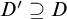upper D prime superset of or equal to upper D