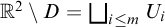 double struck upper R squared minus upper D equals square union Underscript i less than or equals m Endscripts upper U Subscript i