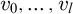 v 0 comma ellipsis comma v Subscript l Baseline