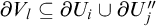 partial differential upper V Subscript l Baseline subset of or equal to partial differential upper U Subscript i Baseline union partial differential upper U Subscript j Baseline quotation mark
