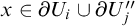 x element of partial differential upper U Subscript i Baseline union partial differential upper U Subscript j Baseline quotation mark