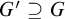 upper G prime superset of or equal to upper G