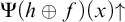normal upper Psi left parenthesis h circled plus f right parenthesis left parenthesis x right parenthesis up arrow