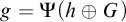 g equals normal upper Psi left parenthesis h circled plus upper G right parenthesis