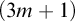 left parenthesis 3 m plus 1 right parenthesis