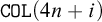 monospace upper C upper O upper L left parenthesis 4 n plus i right parenthesis