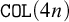 monospace upper C upper O upper L left parenthesis 4 n right parenthesis