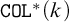 monospace upper C upper O upper L Superscript asterisk Baseline left parenthesis k right parenthesis