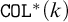 monospace upper C upper O upper L Superscript asterisk Baseline left parenthesis k right parenthesis