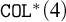 monospace upper C upper O upper L Superscript asterisk Baseline left parenthesis 4 right parenthesis