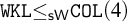 monospace upper W upper K upper L less than or equals Subscript sans serif s upper W Baseline monospace upper C upper O upper L left parenthesis 4 right parenthesis