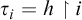 tau Subscript i Baseline equals h up harpoon with barb right i