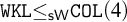 monospace upper W upper K upper L less than or equals Subscript sans serif s upper W Baseline monospace upper C upper O upper L left parenthesis 4 right parenthesis