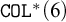 monospace upper C upper O upper L Superscript asterisk Baseline left parenthesis 6 right parenthesis
