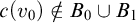 c left parenthesis v 0 right parenthesis not an element of upper B 0 union upper B 1