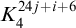upper K 4 Superscript 24 j plus i plus 6