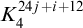 upper K 4 Superscript 24 j plus i plus 12