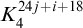 upper K 4 Superscript 24 j plus i plus 18