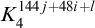upper K 4 Superscript 144 j plus 48 i plus l