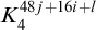 upper K 4 Superscript 48 j plus 16 i plus l