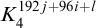 upper K 4 Superscript 192 j plus 96 i plus l