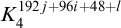 upper K 4 Superscript 192 j plus 96 i plus 48 plus l