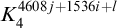 upper K 4 Superscript 4608 j plus 1536 i plus l