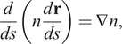 ddsndrds equals nabla n comma