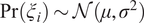 probability xi i tilde upper N mu sigma 2