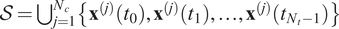 upper S equals union j equals 1 Ncxjt 0 xjt 1 ellipsis xjtNt minus 1