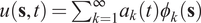 ust equals sigma summation k equals 1 infinity akt phi ks