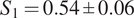 upper S 1 equals 0.54 plus or minus 0.06