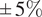 plus or minus 5 percent