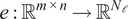 e colon Rm times n right arrow RN script l