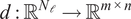 d colon RN script l right arrow Rm times n