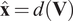 x ̂ equals dV